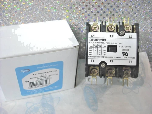 Contactor, 3 Pole, 30 Amp, 120 Volt Coil #DP301203
