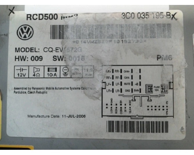 AUTORADIO RÉCEPTEUR VOLKSWAGEN TOURAN 3C0035195B 2050618 - Photo 3/4