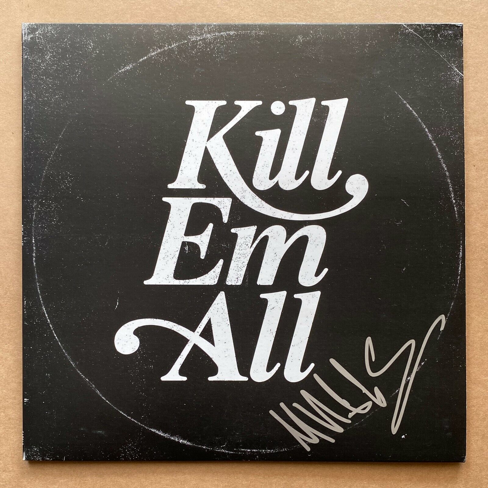 Mach Hommy Kill Em All Signed DJ Muggs Vinyl Record LP White Logo Variant  Rare