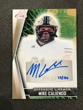 MIKE CALIENDO 2022 Sage Football High GOLD parallel AUTO # 79/100 Chiefs rookie