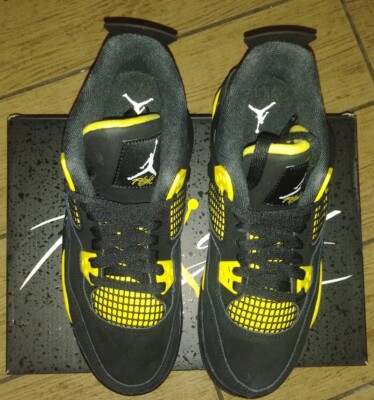 Air Jordan 4 Retro 'Thunder' Black/White-Tour Yellow DH6927-017