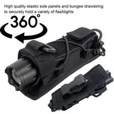 UltraFire Flashlight Pouch Holster Belt Carry Case Holder Torch Clip Rotateble