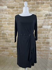 Chaps Black Dress with Embellished waist Size L