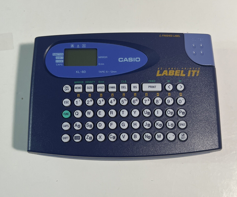 Casio KL-60 Label It! EZ-Label Printer, Label Maker, Blue | eBay