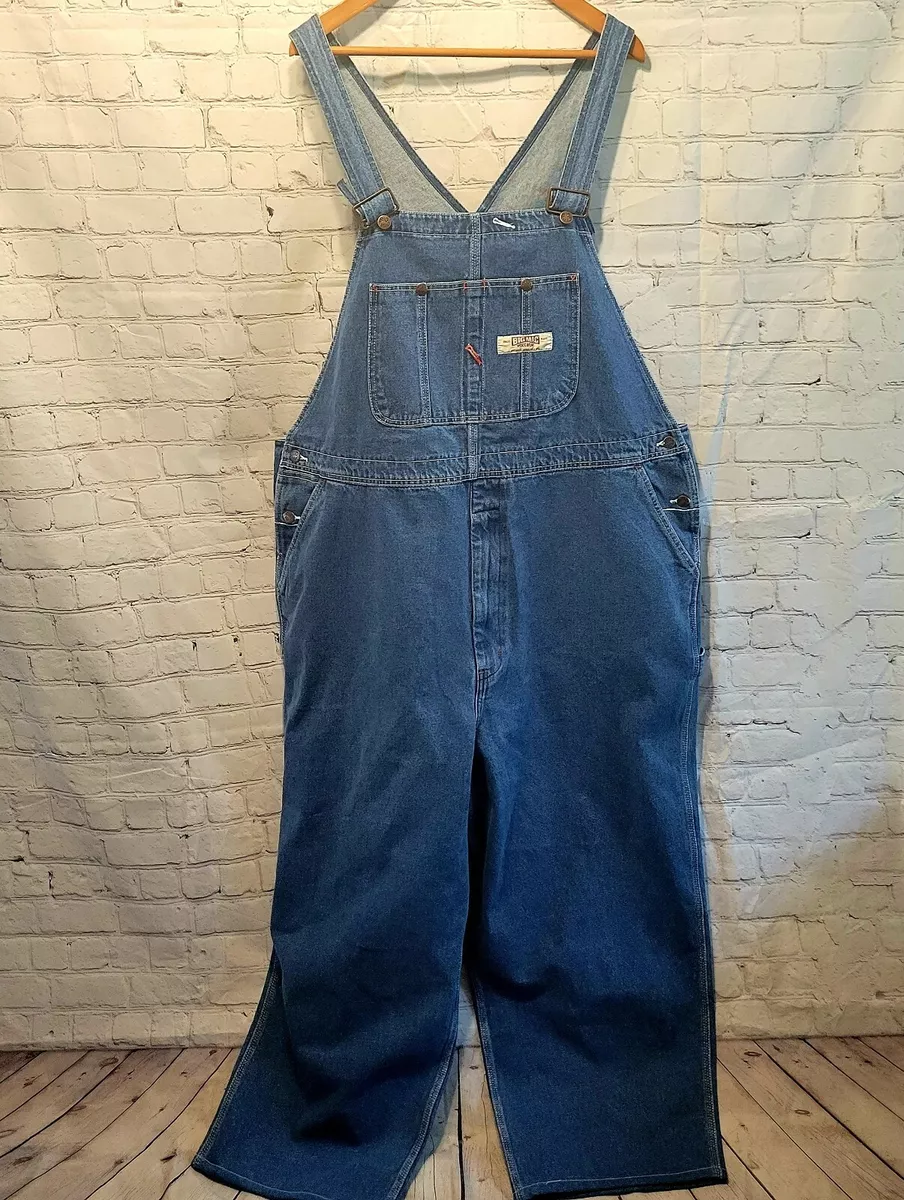 Vintage Big Mac Workwear Denim Overalls Mens 52x32 Medium Wash Blue Jean Work