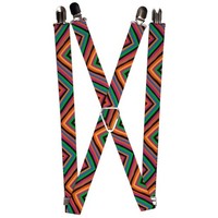 `Suspenders - 1.0`` - Diamond Freehand Multi Color` (Us Import) Acc Neu