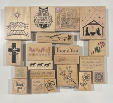 Wood Mounted RUBBER STAMPS Crafting Scrapbook, Stampin UP Stampabilities, etc.