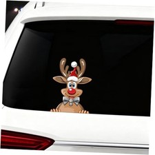Christmas Decor Reindeer Peeking Sticker, Car Window Decals Christmas Reindeer