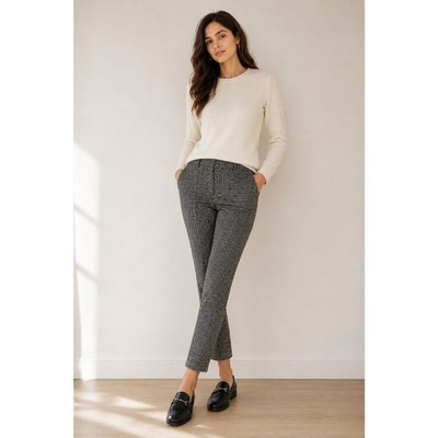 Old Navy Pixie Pants Women s Size 2 Black White Houndstooth MidRise Ankle Career