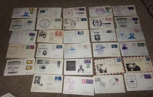 29 VINTAGE STAMP COVERS SUBMARINE LAUNCHINGS COMMISIONS &  ASTRONAUT FLIGHTS