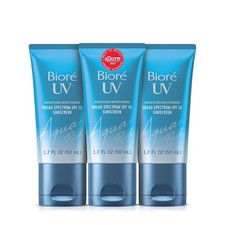 KAO Biore UV Aqua Rich Moisturizer SPF 50 Sunscreen 1.7 fl oz 50ml 3PCS