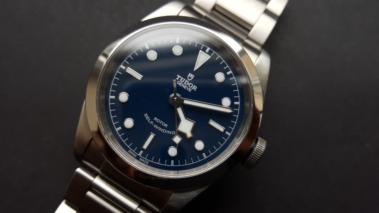 GENTS TUDOR HERITAGE BLACK BAY 41 BLUE DIAL AUTOMATIC WRIST WATCH REF 79540