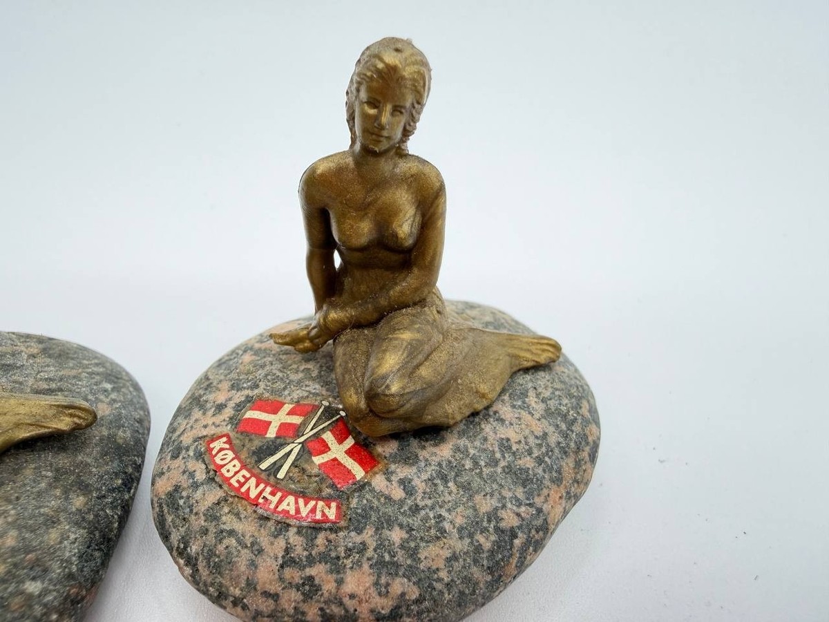 Copenhagen Denmark Little Mermaid Metal Stone Souvenir Figurine