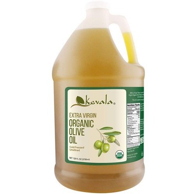 Kevala Extra Virgin Organic Olive Oil Gluten-Free and Cholesterol-Free Oil 128oz