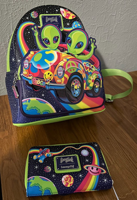 Lisa Frank Loungefly Alien ZOOMER & ZORBIT Glow Backpack & Wallet