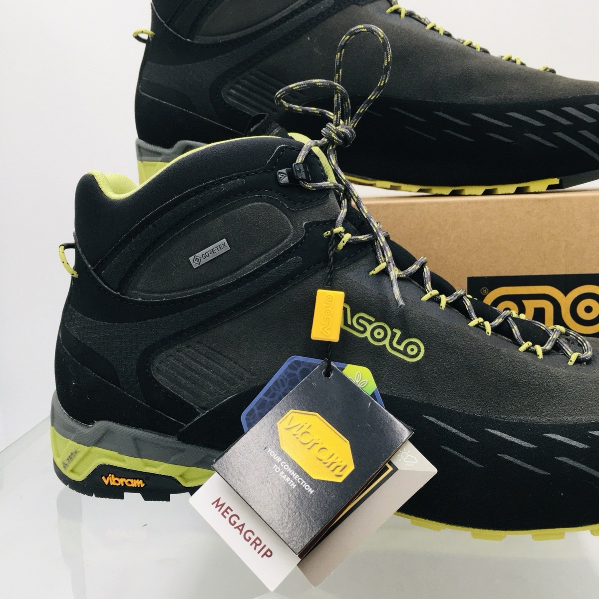 USED ASOLO Men\'s Eldo MID LTH GV  Graphite/Green Oasis, 8.5 Asolo - Eldo Mid LTH GV GTX- Men main image 3