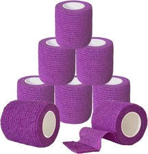 2" x 5 Yards 8 Pack Self Adhesive Breathable Bandage Medical Tape PURPLE Rolls