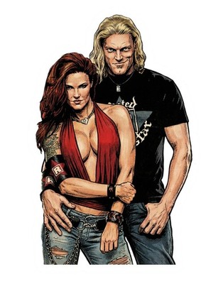 WWE Edge and Lita Wrestling Water Resistant Sticker WWF WCW AEW NXT