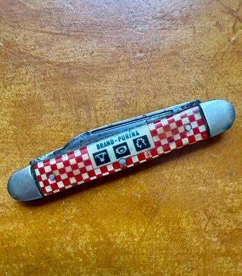 Vintage Kutmaster Utica USA Pen Knife Purina Werbung Taschenmesser