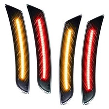 Smoked Lens LED Side Marker Lights Front Rear Bumper Side Marker Lamps