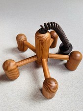 Vintage Hustadt-Leuchten Holz Zugpendelleuchte. 