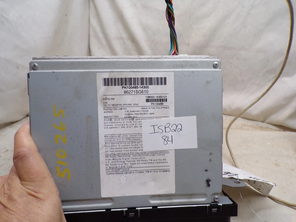 14 15 16 Subaru Forester Radio Cd Navigation 86271SG610 ISB22 - Image 3 of 4