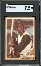 1962 Topps #10 Bob Roberto Clemente Pirates HOF SGC 7.5 NM+ Near Mint+ 