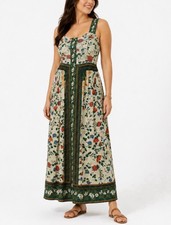 Caroline Constas Farm Dress Women's  Xs Rio Cotton Green  Anthropologie