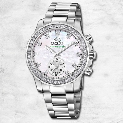 Jaguar Damenuhr Edelstahl silber Jaguar Connected Armbanduhr UJ980/1