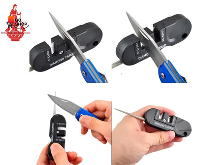 4-in-1 Mini Messerschärfer Taschen Schleifstein für Outdoor Camping Angelhaken