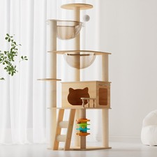 Wood Cat Tree Tower 59 Sisal Scratching Post ...