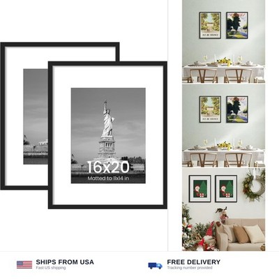 ENJOYBASICS 16x20 Picture Frame, Display Poster 11x14 with Mat or 16 x 20 Wit...