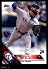 2016 Topps Update #135 Tony Barnette Rangers RC 8 - NM/MT