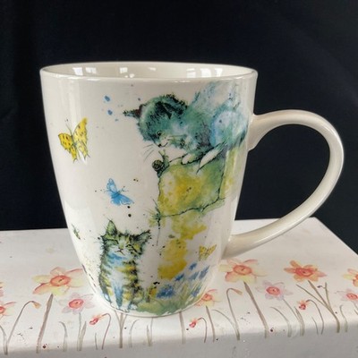 Bezaubernde KATZE KÄTZCHEN und SCHMETTERLING TASSE - Puckator - Jan Pashley Bone China Sehr guter Zustand