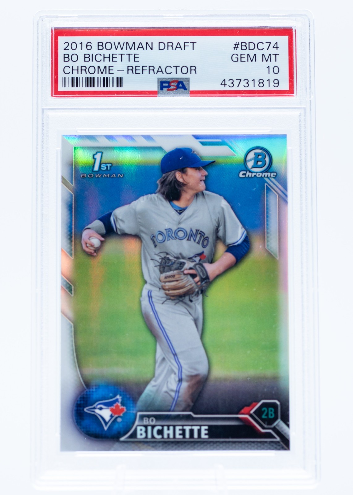 Bo Bichette • 2016 Bowman Draft Chrome Refractor 1st • #BDC74 • PSA 10
