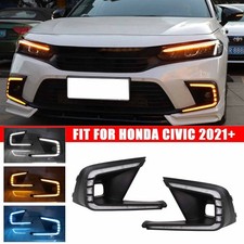 For Honda Civic 2022-2024 3-color Drl Led Bumper Daytime Running Fog Lamp Lights