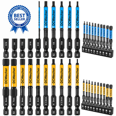 3-Inch 3'' 20-PCS Hex Bits (Metric & SAE), Yellow for Metric Blue Sae