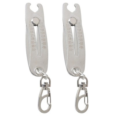 2Pcs Bolt Size Finder Keychains Portable Checker Keychains Nut Bolt Thread Gauge