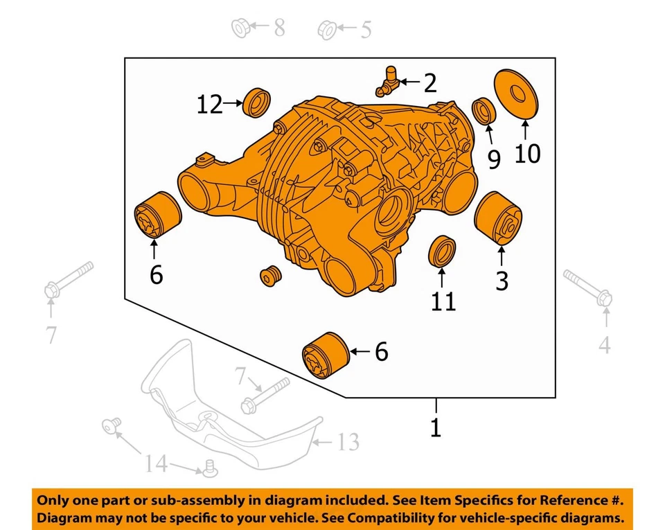 Carrier Rear 4.8L Without Turbo Engine Fits 10-16 PORSCHE PANAMERA 747697 - Image 2 of 4