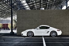 Cars Porsche Cayman White Germany Vellano Wheels Art Print Poster 11x17