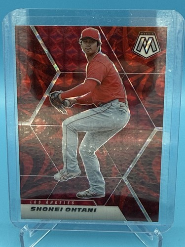 2021 Panini Mosaic Prizm Red Mosaic Shohei Ohtani #179 Los Angeles Angels