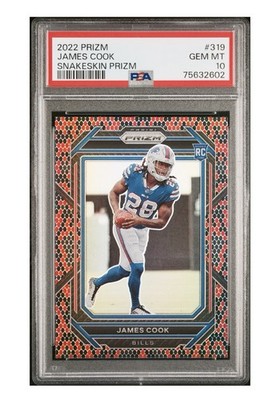 2022 Panini Prizm - PSA 10 James Cook #319 Rookie Snakeskin Prizm