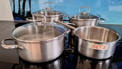 4 Töpfe, SUS Schulte Ufer, Edelstahl 18/10, 1 l +  1,5 l + 2 l + 2,5 l (= Set 2)