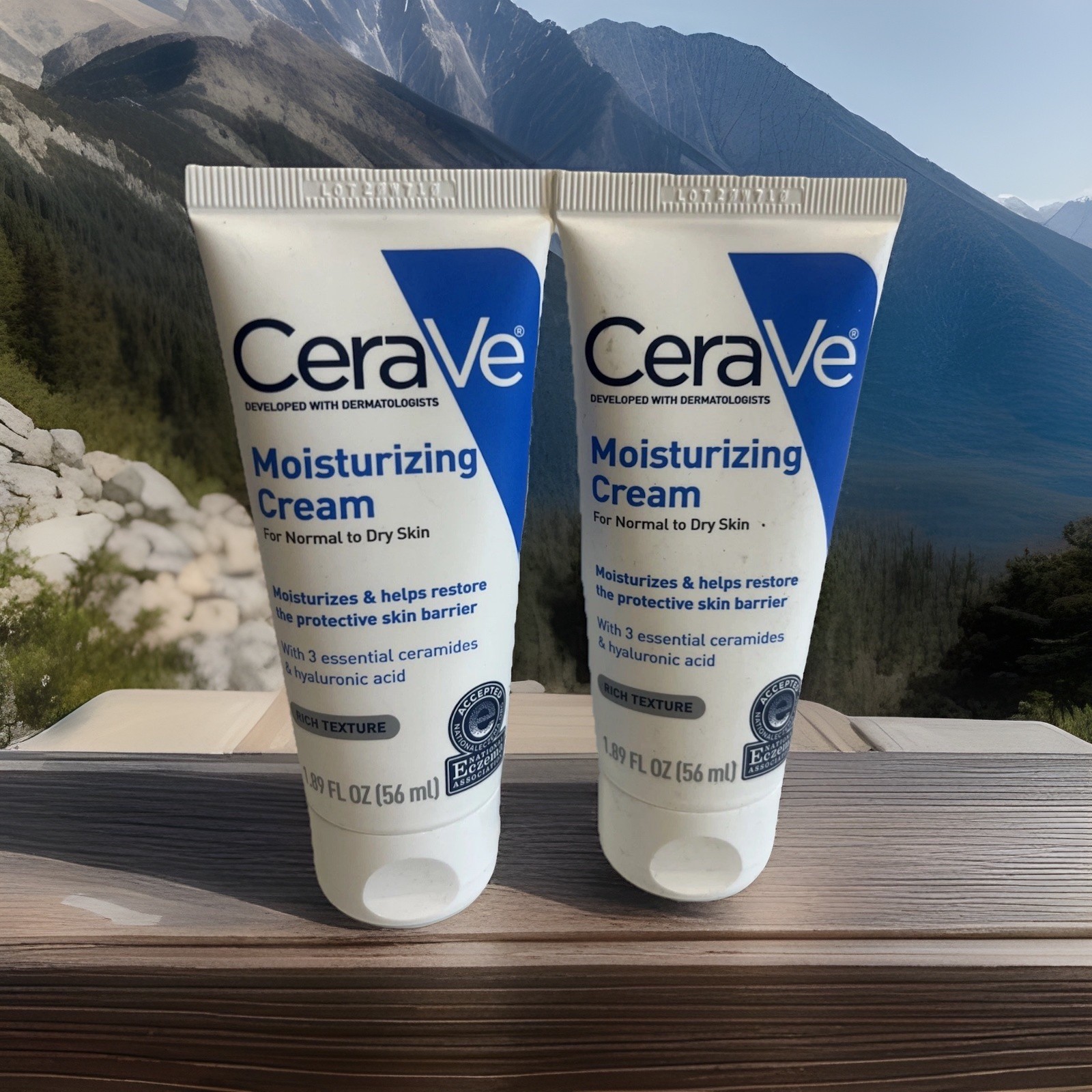 2 Pack CeraVe Moisturizing Cream 1.89 fl oz for Dry Skin Hydration