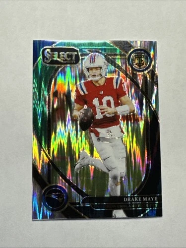 2024 Panini Select - Club Level Drake Maye #218 Black & Green Shock Prizm (RC)