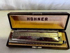 Vtg Hohner 64 Chromonica C Germany  4 Octaves Harmonica Professional Model, Box