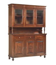 Cristalliera 3 ante legno massello tinta noce 150 x 43 x 218 h.