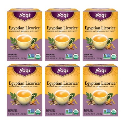 Yogi Tea Egyptian Licorice Tea - 16 Tea Bags per Pack (6 Packs) - Organic Lic...