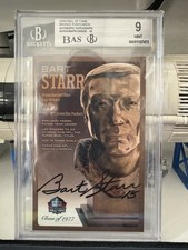 Bart Starr BAS Signed Hall of Fame Bronze Bust Postcard Autograph - Green Bay