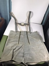Vintage Child's Lederhosen German Bavarian Leather Shorts Suspenders Boys Small